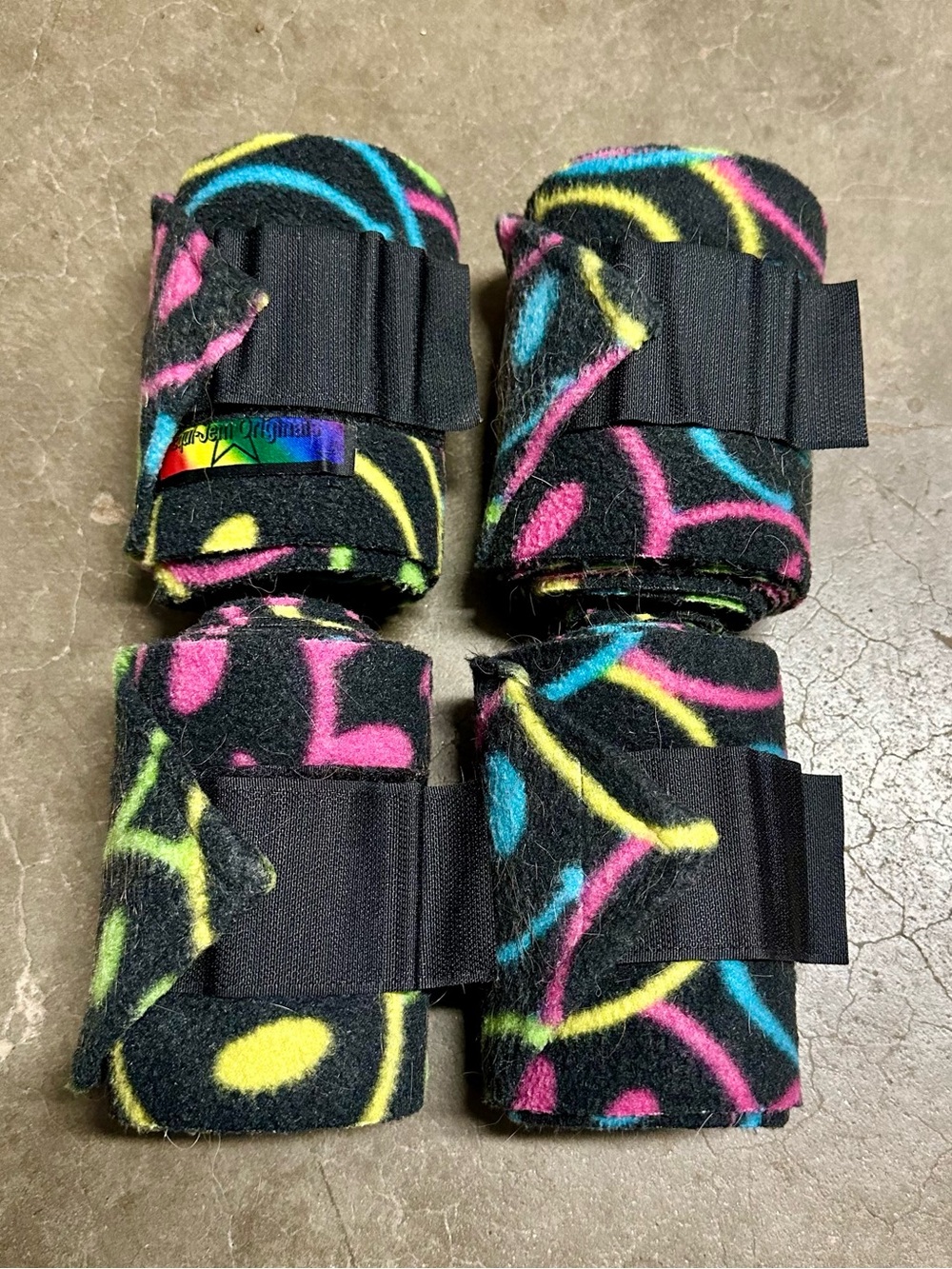 Neon Smiley Faces Horse Polo Wraps